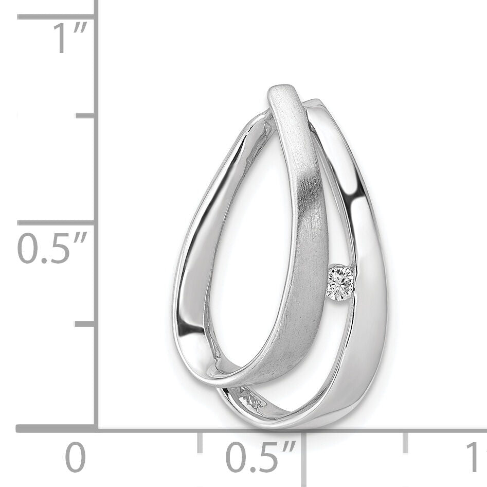 14k White Gold 1/20ct. Diamond Double Teardrop Slide-PM4707-004-WA