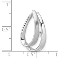 14k White Gold 1/20ct. Diamond Double Teardrop Slide-PM4707-004-WA