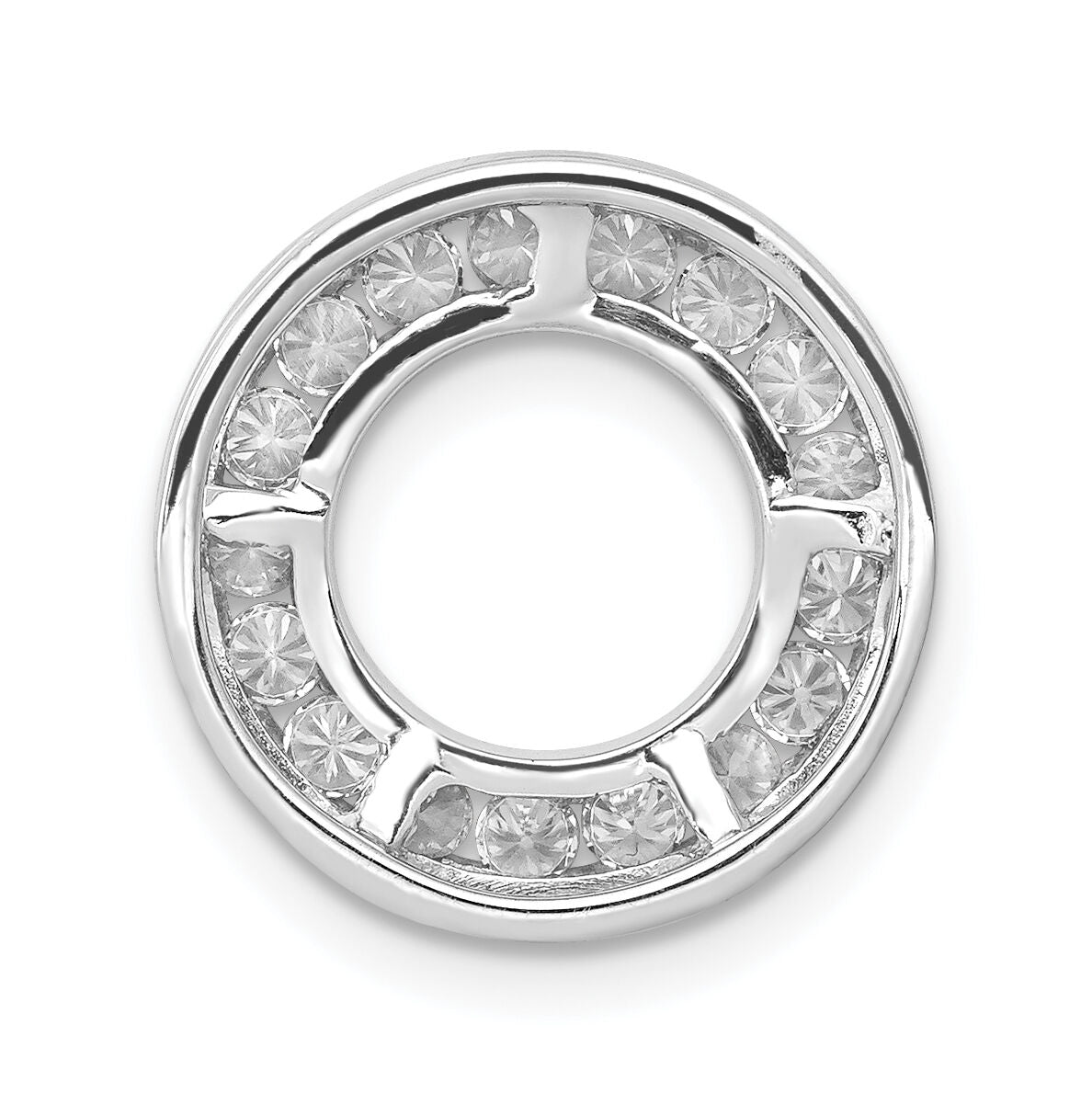 14k White Gold 1/2ct. Diamond Channel Set Circle Chain Slide-PM4710-050-WA