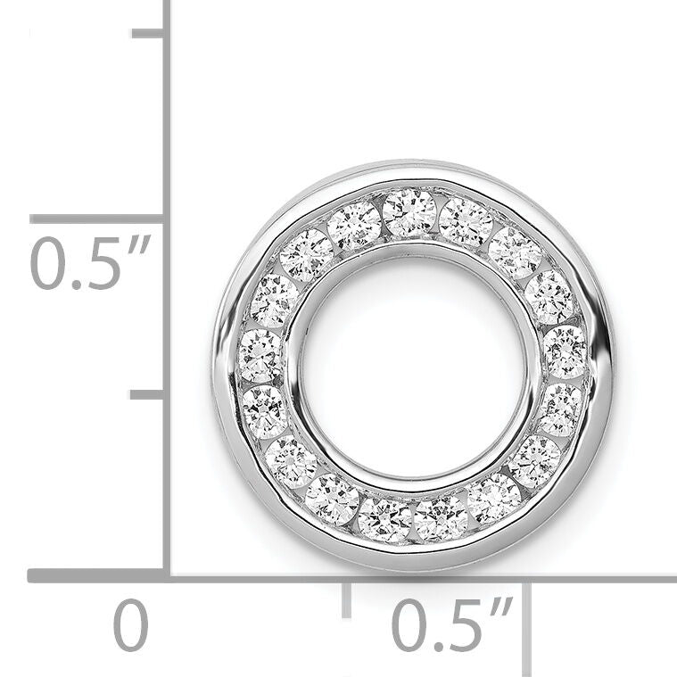 14k White Gold 1/2ct. Diamond Channel Set Circle Chain Slide-PM4710-050-WA