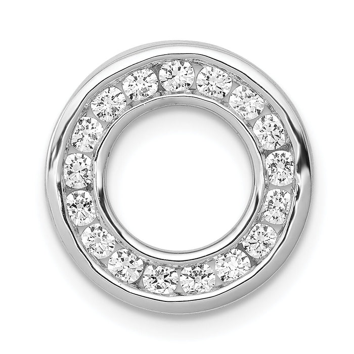 14k White Gold 1/2ct. Diamond Channel Set Circle Chain Slide-PM4710-050-WA