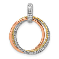 14k Tri-color 1/6ct. Diamond Moveable Circles Pendant-PM4715-016-YWRA