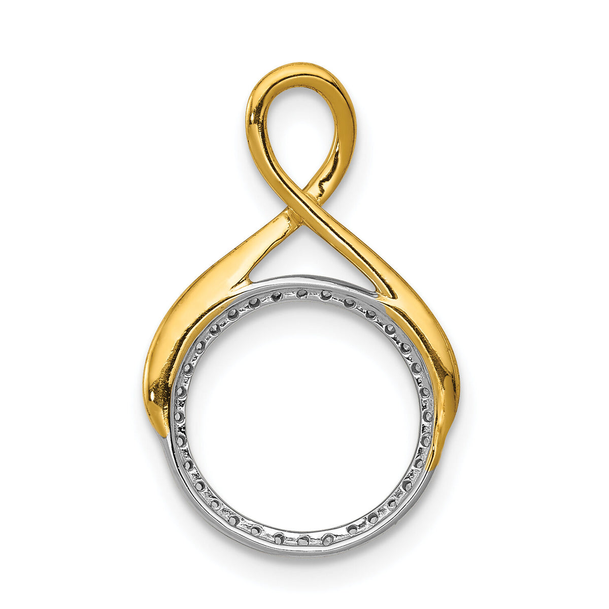 14k Two-tone 1/10ct. Diamond Fancy Circle Chain Slide-PM4723-010-YWA