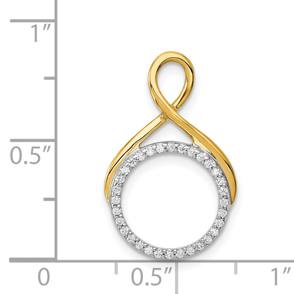 14k Two-tone 1/10ct. Diamond Fancy Circle Chain Slide-PM4723-010-YWA