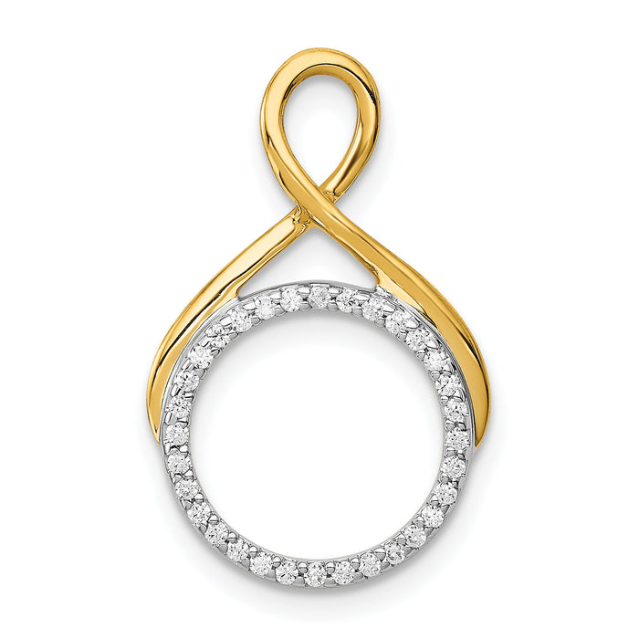 14k Two-tone 1/10ct. Diamond Fancy Circle Chain Slide-PM4723-010-YWA