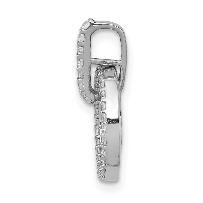 14k White Gold 1/4ct. Diamond Double Circle Dangle Pendant-PM4727-025-WA