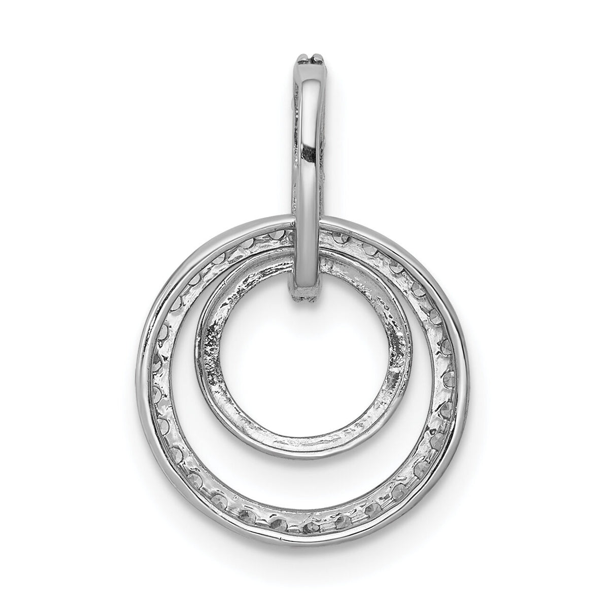 14k White Gold 1/4ct. Diamond Double Circle Dangle Pendant-PM4727-025-WA