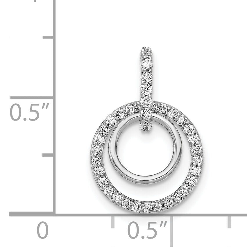 14k White Gold 1/4ct. Diamond Double Circle Dangle Pendant-PM4727-025-WA