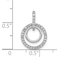 14k White Gold 1/4ct. Diamond Double Circle Dangle Pendant-PM4727-025-WA