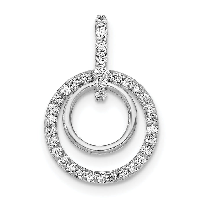 14k White Gold 1/4ct. Diamond Double Circle Dangle Pendant-PM4727-025-WA