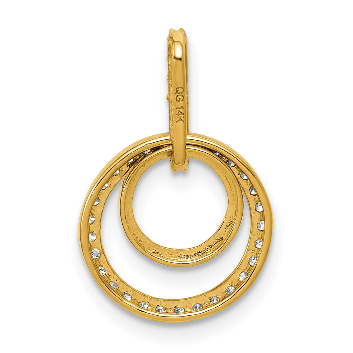 14k 1/4ct. Diamond Double Circle Dangle Pendant-PM4727-025-YA