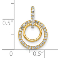 14k 1/4ct. Diamond Double Circle Dangle Pendant-PM4727-025-YA