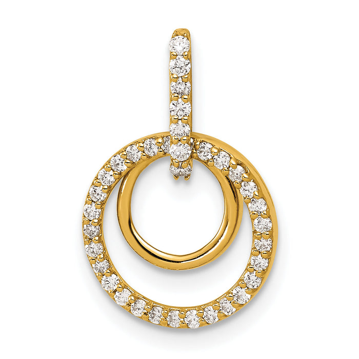 14k 1/4ct. Diamond Double Circle Dangle Pendant-PM4727-025-YA