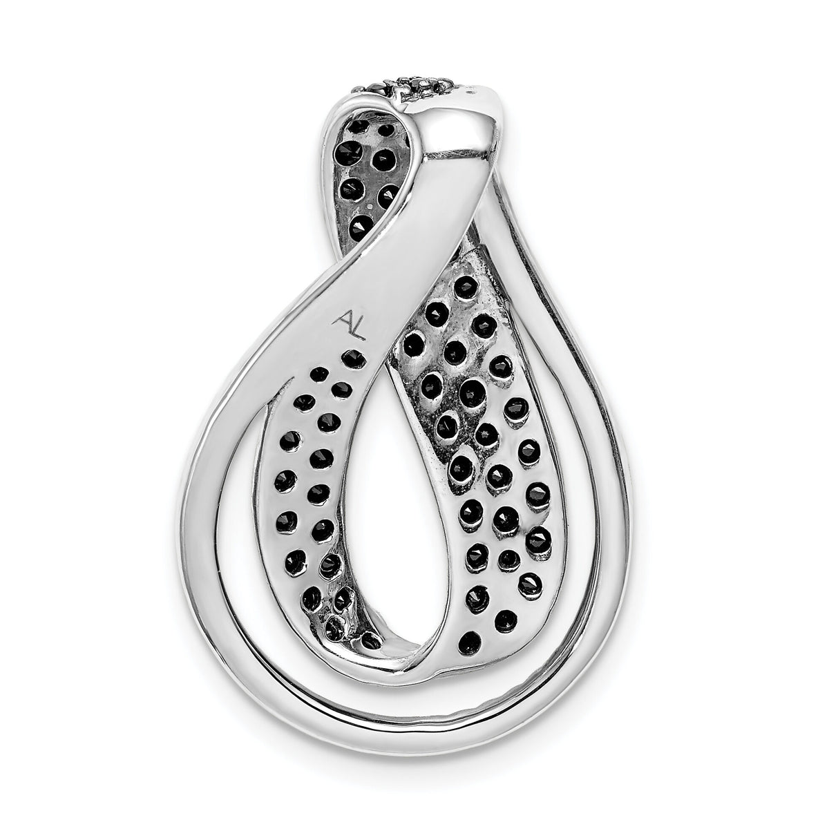 14k White Gold 1 1/10ct. Black and White Diamond Twist Loop Slide-PM4732-BK-110-WA