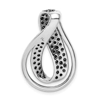 14k White Gold 1 1/10ct. Black and White Diamond Twist Loop Slide-PM4732-BK-110-WA
