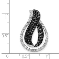 14k White Gold 1 1/10ct. Black and White Diamond Twist Loop Slide-PM4732-BK-110-WA
