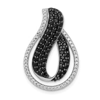 14k White Gold 1 1/10ct. Black and White Diamond Twist Loop Slide-PM4732-BK-110-WA