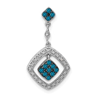 14k White Gold 1/4ct. White and Blue Diamond Dangle Pendant-PM4735-BD-025-WA
