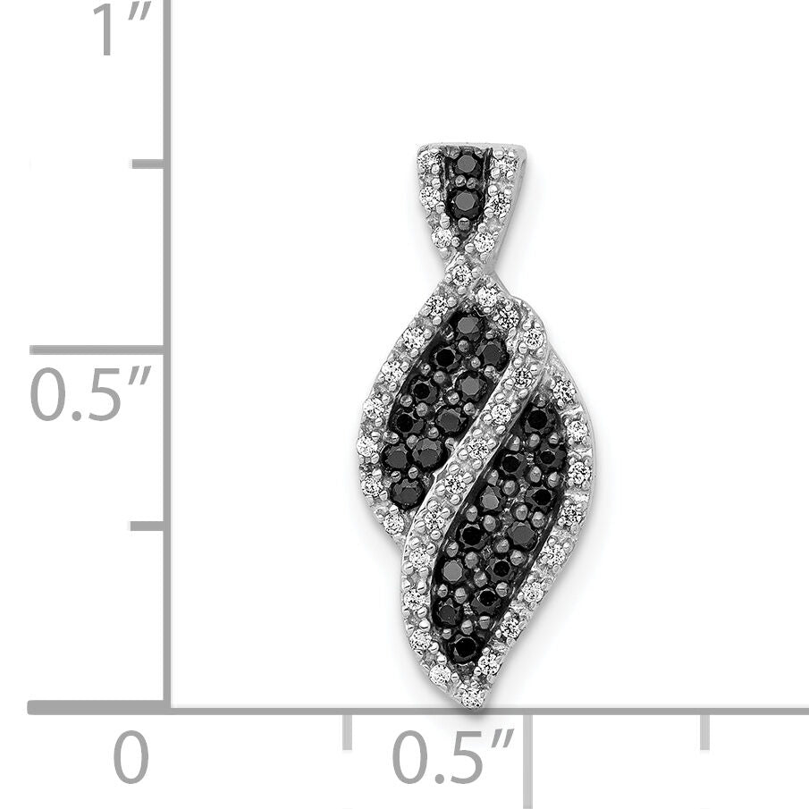 14k White Gold 1/3ct. White and Black Diamond Fancy Curve Chain Slide-PM4736-BK-033-WA