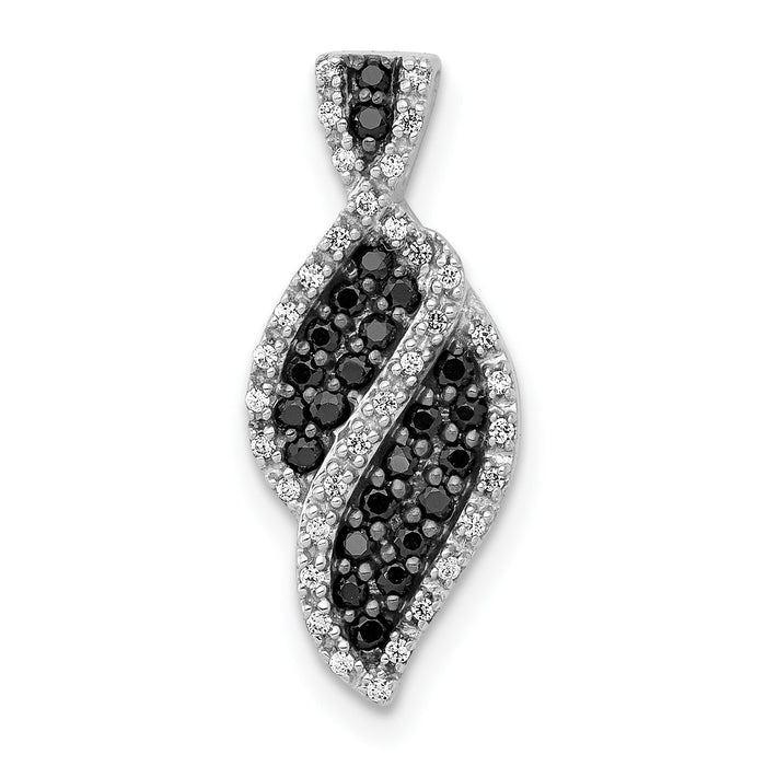 14k White Gold 1/3ct. White and Black Diamond Fancy Curve Chain Slide-PM4736-BK-033-WA