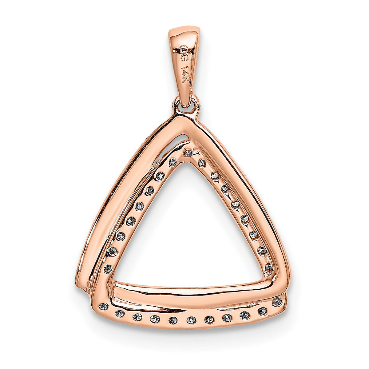 14k Rose Gold 1/6ct. Diamond Double Triangle Pendant-PM4737-016-RA
