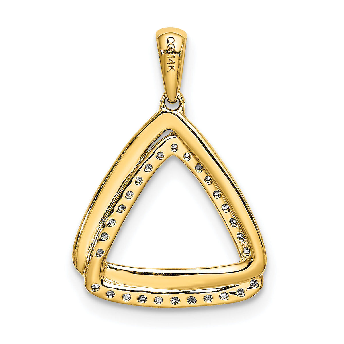 14k 1/6ct. Diamond Double Triangle Pendant-PM4737-016-YA
