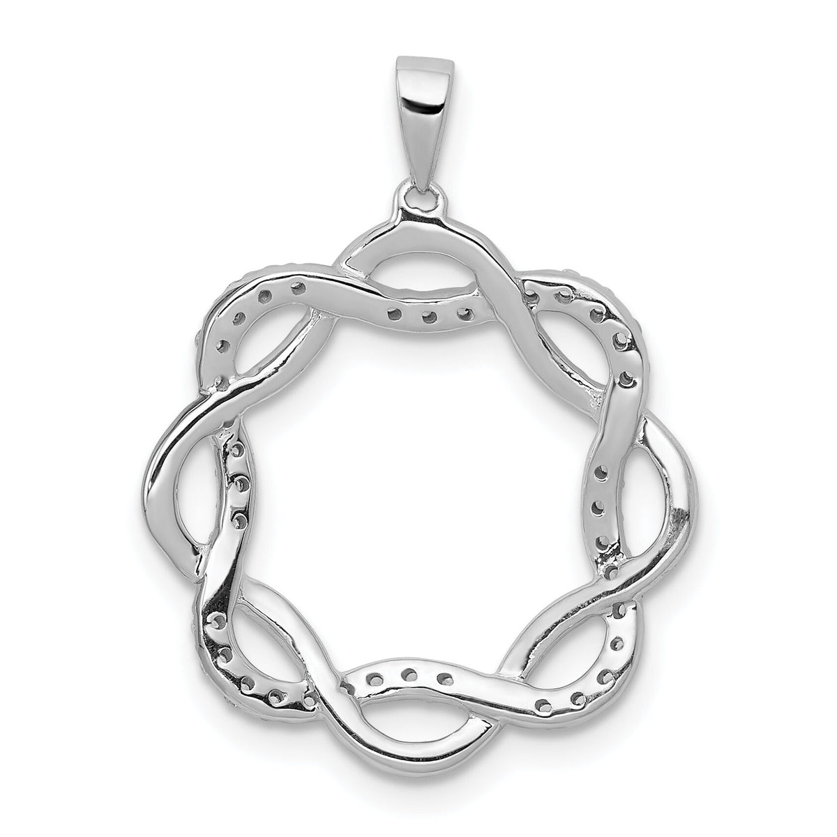 14k White Gold 1/5ct. Diamond Twisted Pendant-PM4738-020-WA