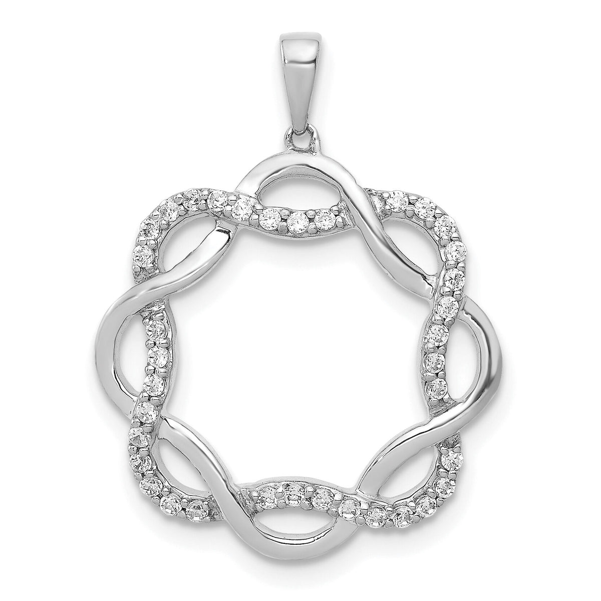 14k White Gold 1/5ct. Diamond Twisted Pendant-PM4738-020-WA
