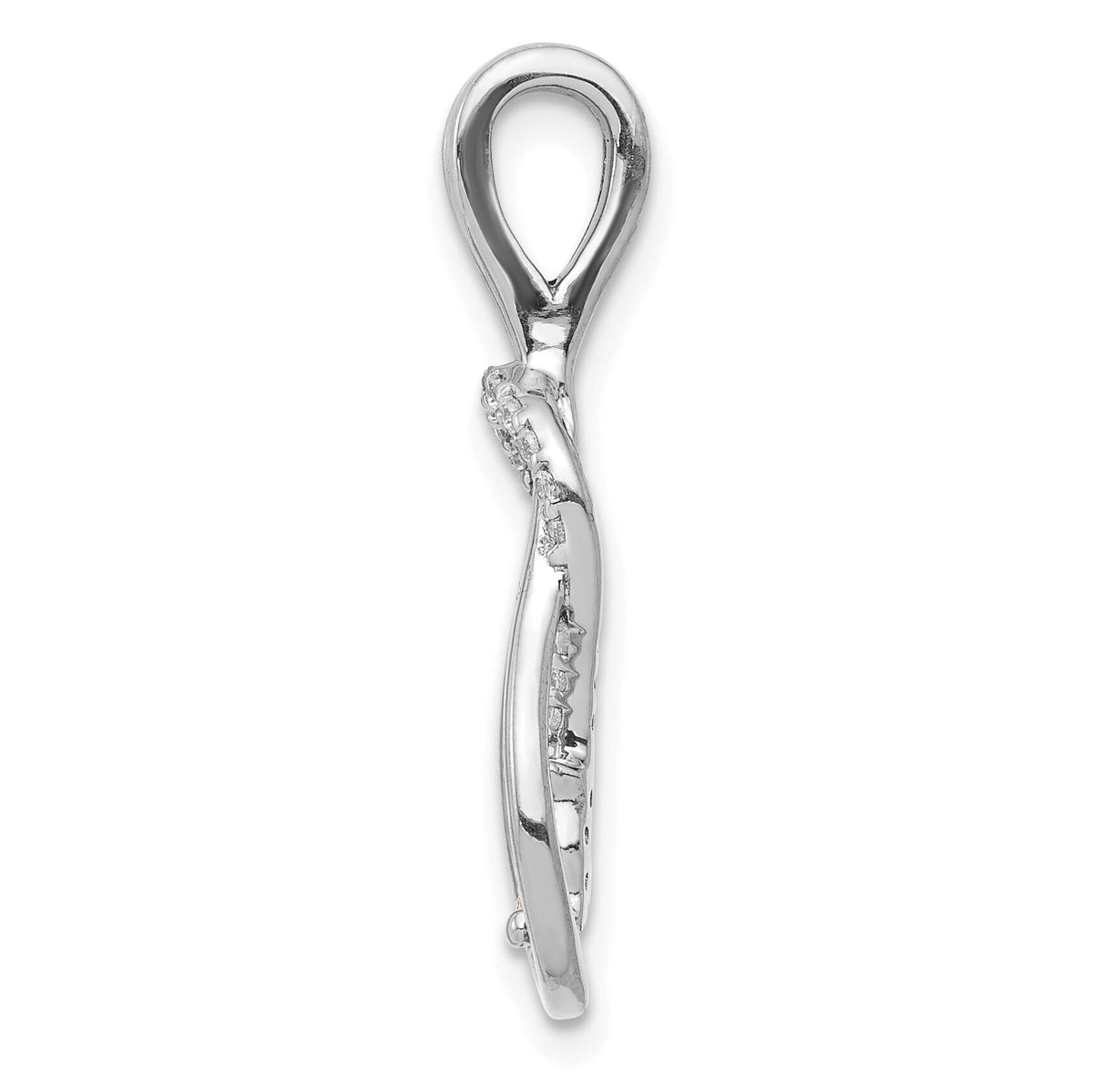14k White Gold 1/6ct. Diamond Square Knot Slide Pendant-PM4739-016-WA