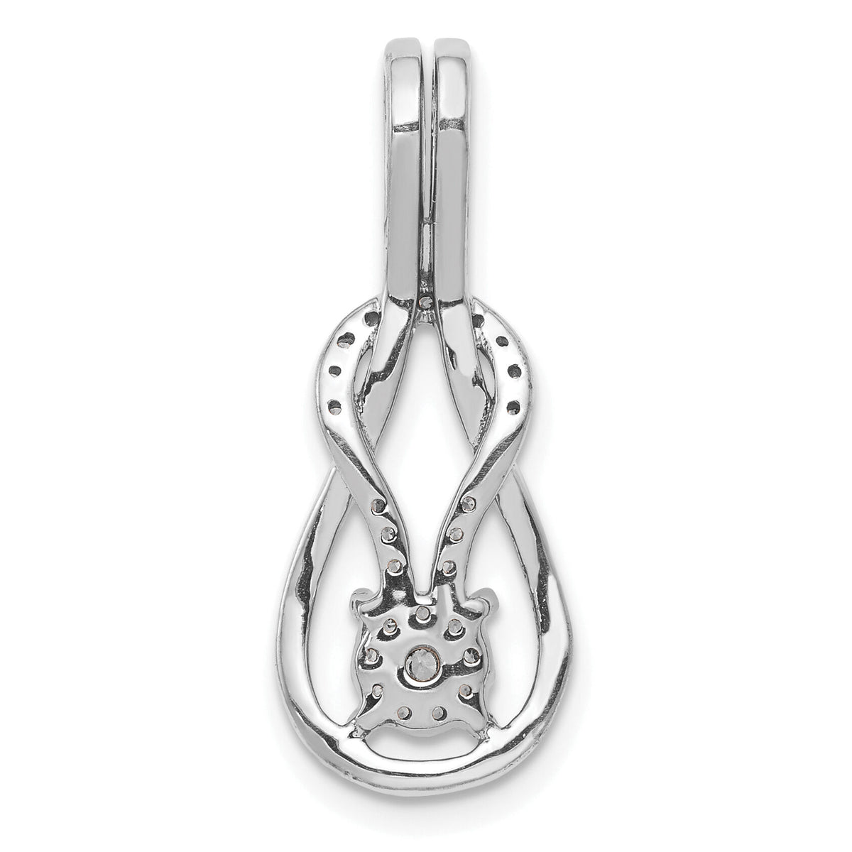 14k White Gold 1/6ct. Diamond Square Knot Slide Pendant-PM4739-016-WA