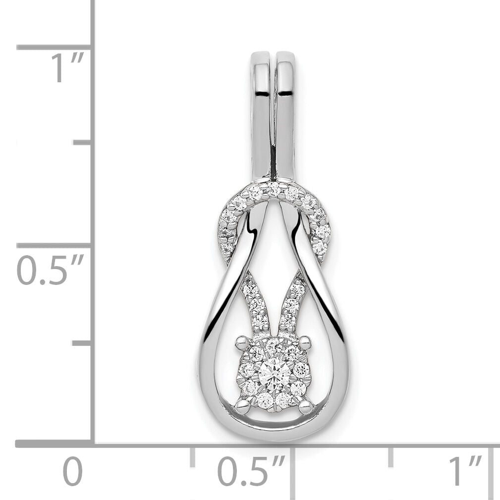14k White Gold 1/6ct. Diamond Square Knot Slide Pendant-PM4739-016-WA