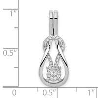 14k White Gold 1/6ct. Diamond Square Knot Slide Pendant-PM4739-016-WA