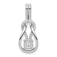 14k White Gold 1/6ct. Diamond Square Knot Slide Pendant-PM4739-016-WA