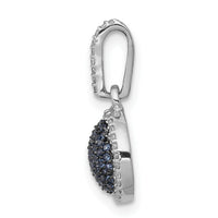 14k White Gold White/Blue Diamond Circle Cluster Pendant-PM4740-BD-020-WA