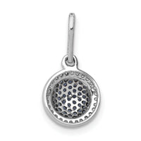 14k White Gold White/Blue Diamond Circle Cluster Pendant-PM4740-BD-020-WA