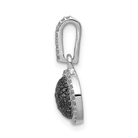 14k White Gold White/Black Diamond Circle Cluster Pendant-PM4740-BK-020-WA