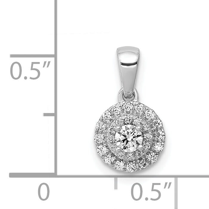 14k White Gold 1/4ct. Diamond Round Halo Cluster Pendant-PM4741-025-WA