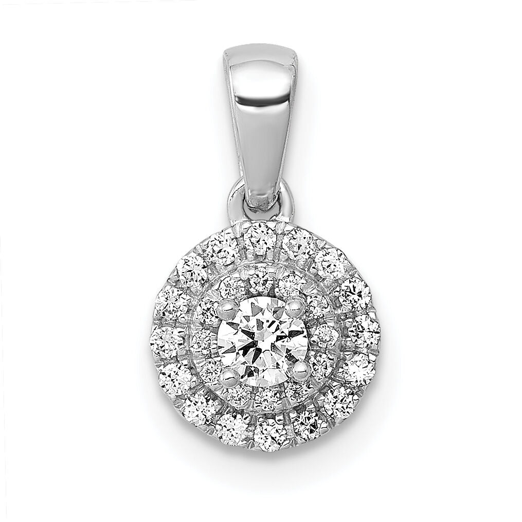 14k White Gold 1/4ct. Diamond Round Halo Cluster Pendant-PM4741-025-WA