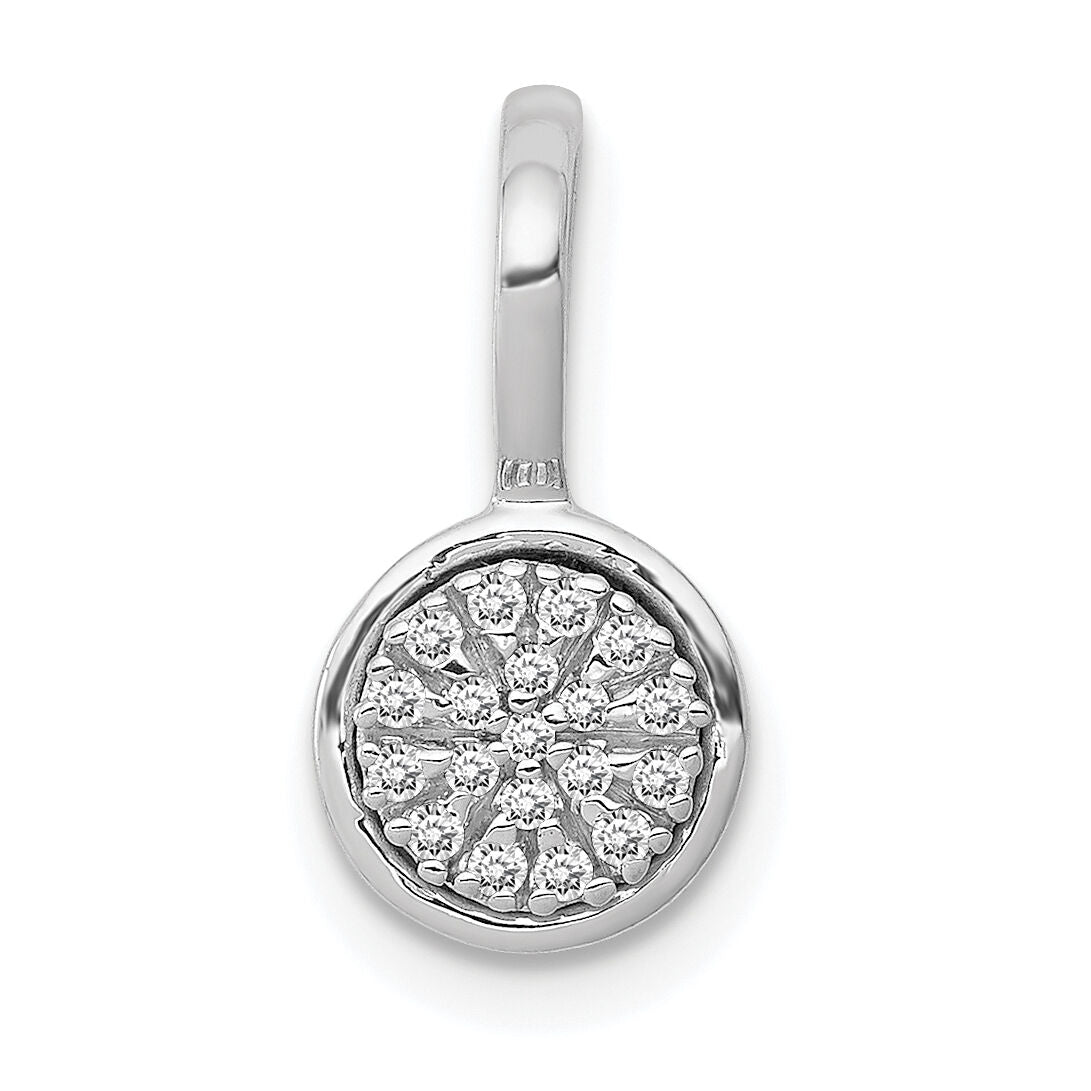 14k White Gold 1/10ct. Diamond Circle Cluster Pendant-PM4743-009-WA