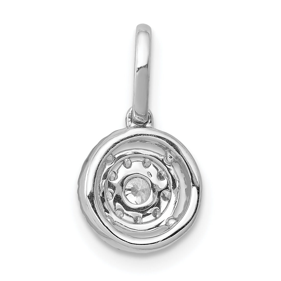 14k White Gold 1/4ct. Diamond Round Halo Cluster Pendant-PM4744-025-WA