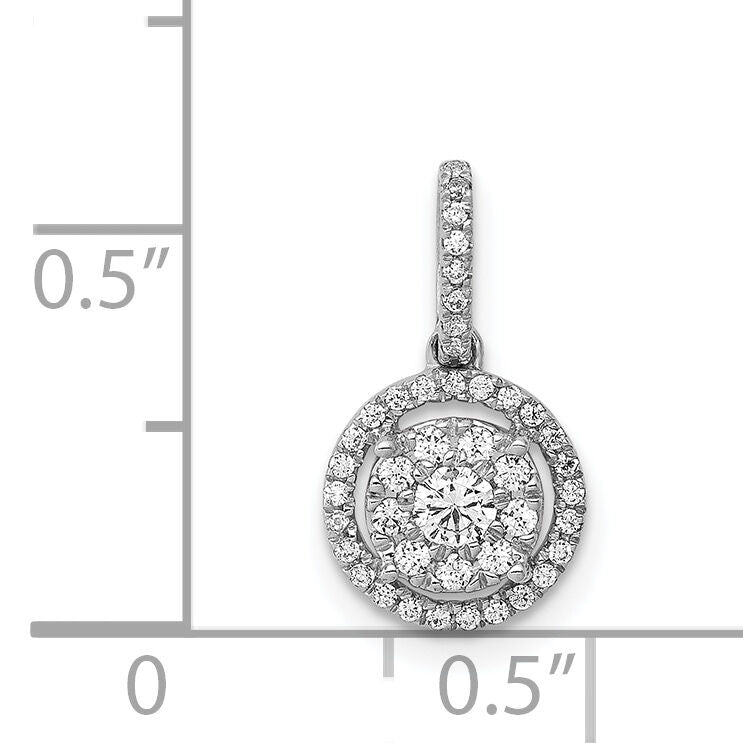 14k White Gold 1/4ct. Diamond Round Halo Cluster Pendant-PM4744-025-WA
