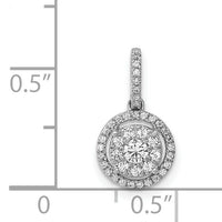 14k White Gold 1/4ct. Diamond Round Halo Cluster Pendant-PM4744-025-WA