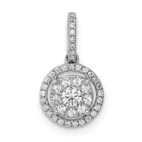 14k White Gold 1/4ct. Diamond Round Halo Cluster Pendant-PM4744-025-WA