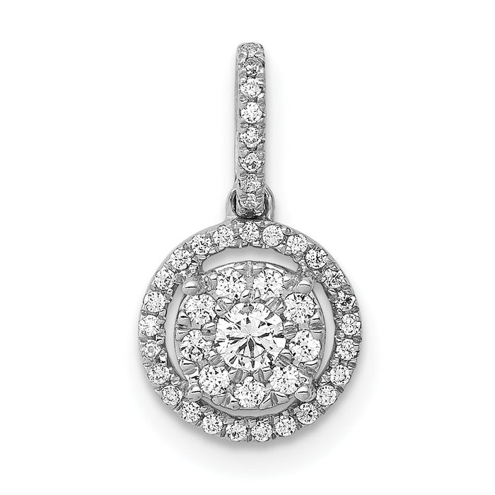 14k White Gold 1/4ct. Diamond Round Halo Cluster Pendant-PM4744-025-WA