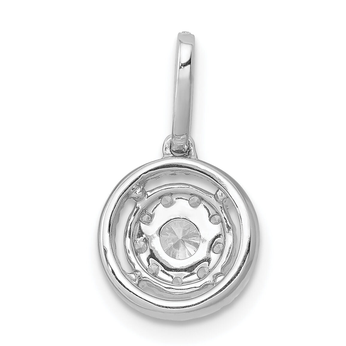 14k White Gold 1/3ct. Diamond Round Halo Cluster Pendant-PM4744-033-WA