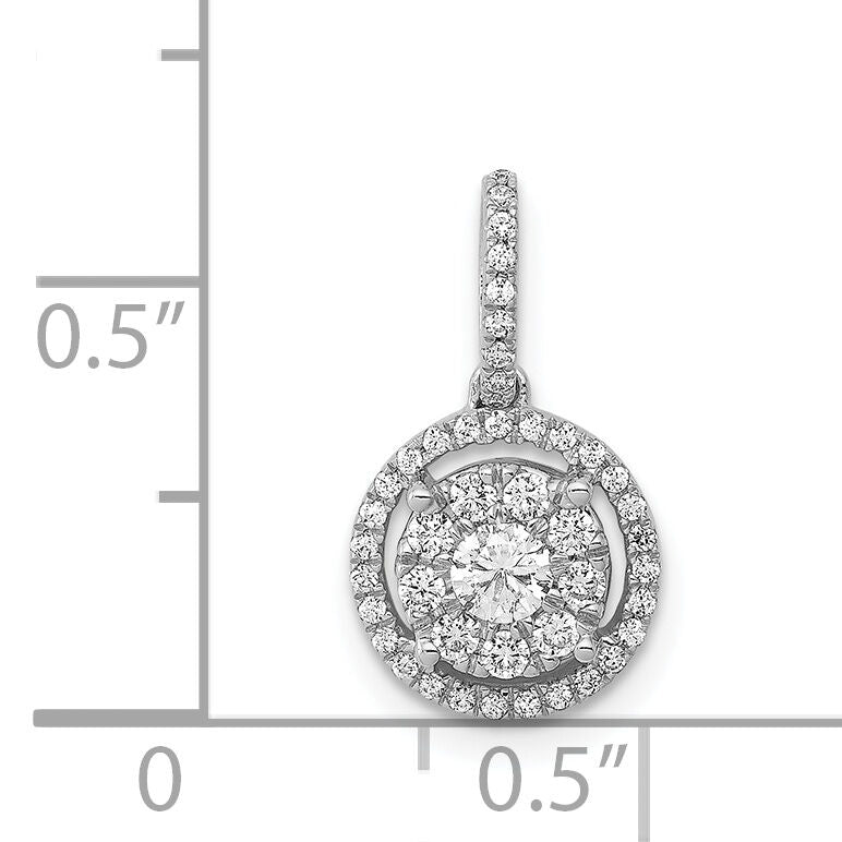 14k White Gold 1/3ct. Diamond Round Halo Cluster Pendant-PM4744-033-WA