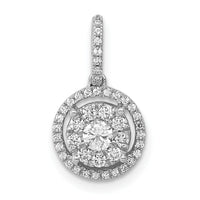 14k White Gold 1/3ct. Diamond Round Halo Cluster Pendant-PM4744-033-WA