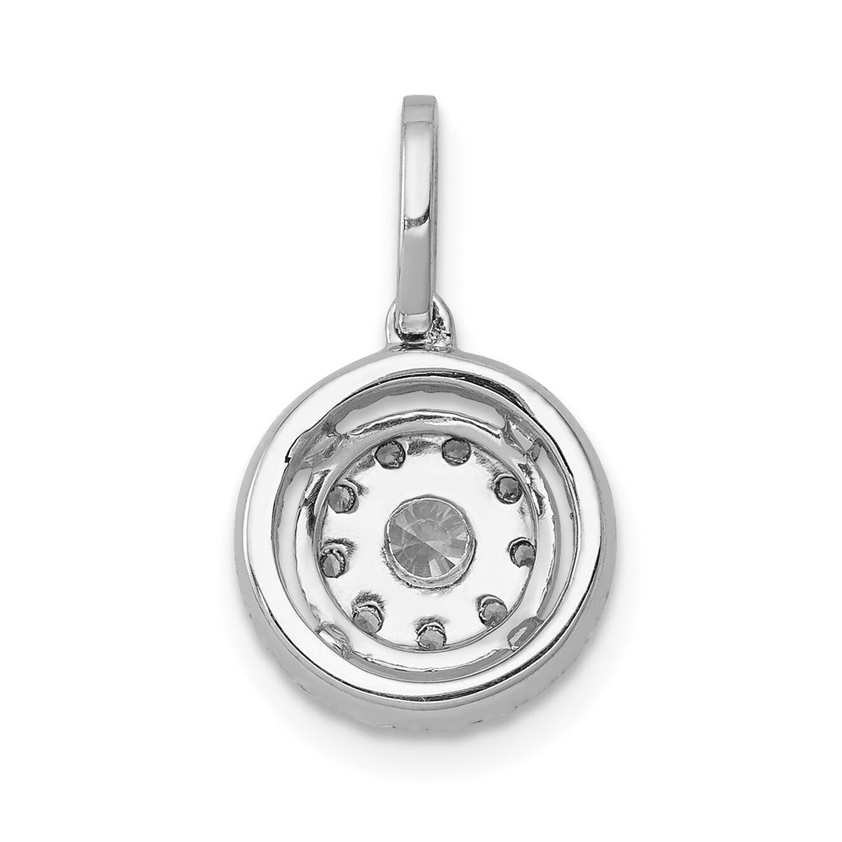 14k White Gold 1/2ct. Diamond Round Halo Cluster Pendant-PM4744-050-WA