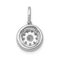 14k White Gold 1/2ct. Diamond Round Halo Cluster Pendant-PM4744-050-WA