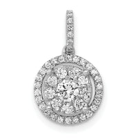 14k White Gold 1/2ct. Diamond Round Halo Cluster Pendant-PM4744-050-WA